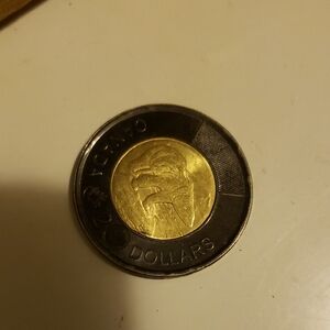 Black 2 doller coin